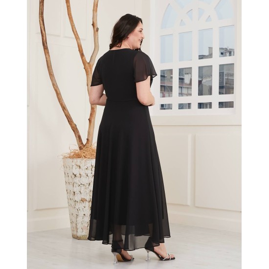 SİYAH ELBİSE ŞİFON KUMAŞ