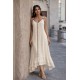 ETAMINE FABRIC SPAGHETTI STRAP DRESS 190650