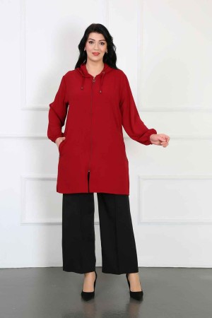 100639 TOPTAN BORDO TUNİK