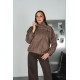 IMPORTED SUEDE FABRIC ZIP-UP JACKET 192306