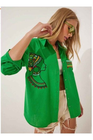 114172 TOPTAN YEŞİL GÖMLEK