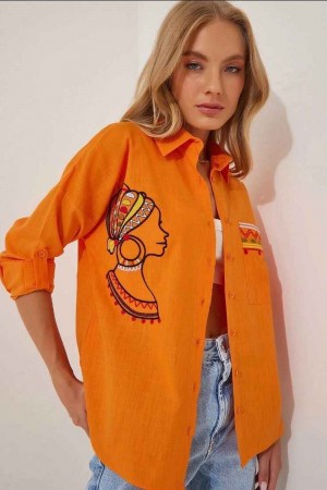 114173 TOPTAN ORANGE GÖMLEK