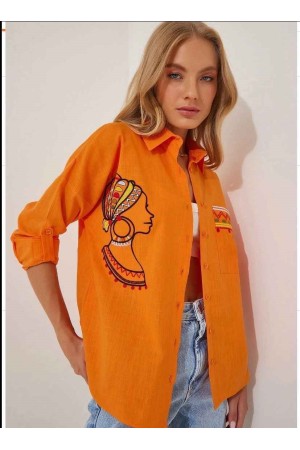 114173 TOPTAN ORANGE GÖMLEK