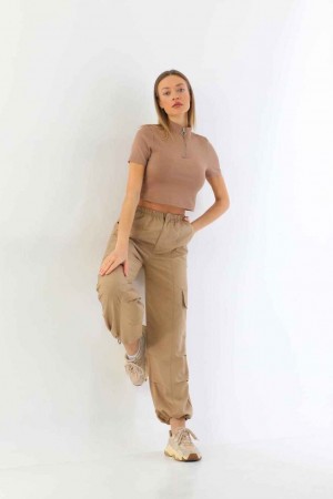 114517 beige TROUSERS