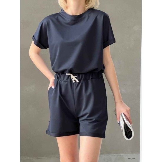 116058 Navy blue Shorts suit