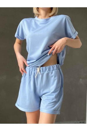 116059 TOPTAN BEBE MAVİ ŞORT TAKIM