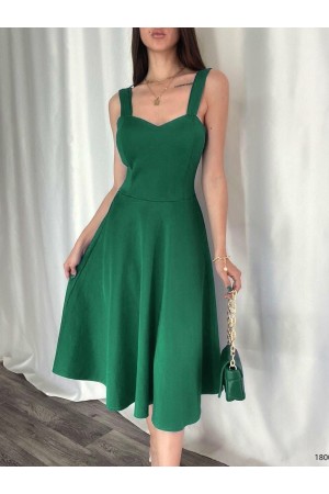 116075 TOPTAN ZÜMRÜT YEŞİL ELBİSE