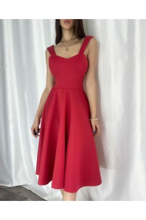 116076 TOPTAN KIRMIZI ELBİSE