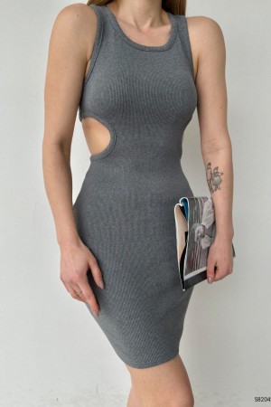 116132 TOPTAN GRİ ELBİSE