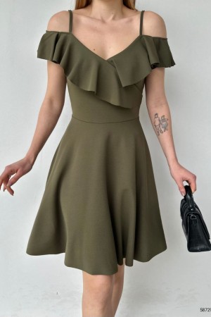 116147 TOPTAN HAKİ ELBİSE