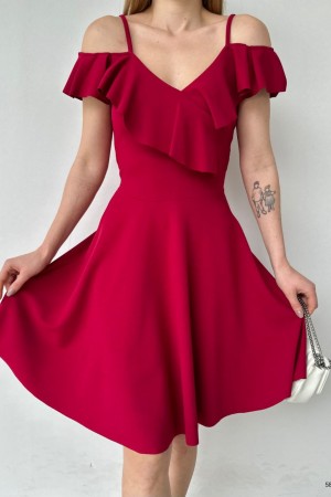 116150 TOPTAN KIRMIZI ELBİSE