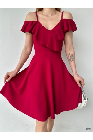 116150 TOPTAN KIRMIZI ELBİSE