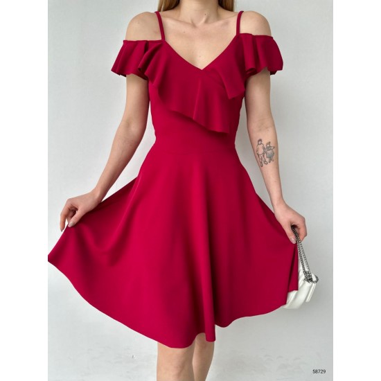 116150 TOPTAN KIRMIZI ELBİSE