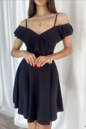 116152 TOPTAN SİYAH ELBİSE