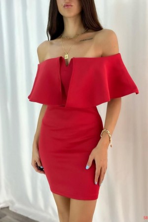 116233 TOPTAN KIRMIZI ELBİSE