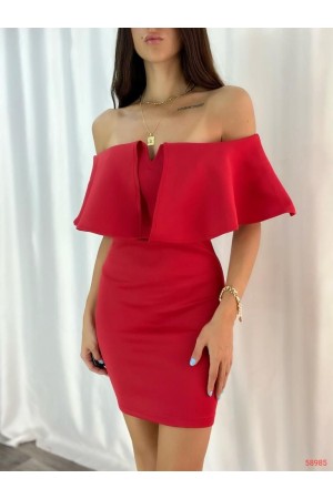 116233 TOPTAN KIRMIZI ELBİSE