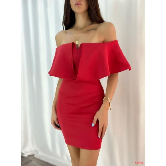 116233 TOPTAN KIRMIZI ELBİSE