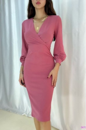 116241 TOPTAN PEMBE ELBİSE