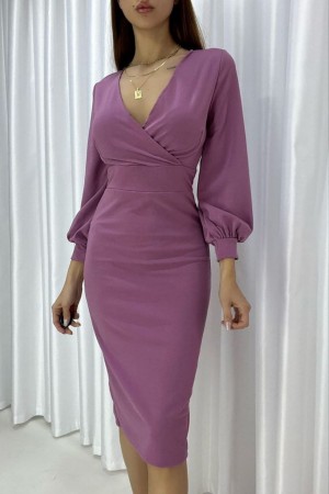 116242 TOPTAN LİLA ELBİSE