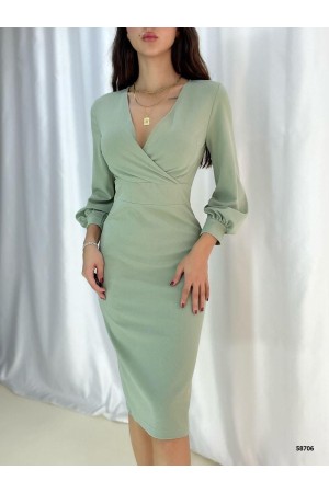 116245 TOPTAN SU YEŞİL ELBİSE