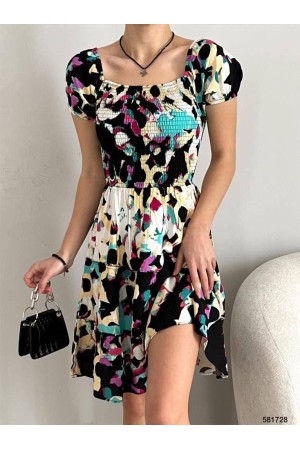 116268 TOPTAN DESENLİ ELBİSE