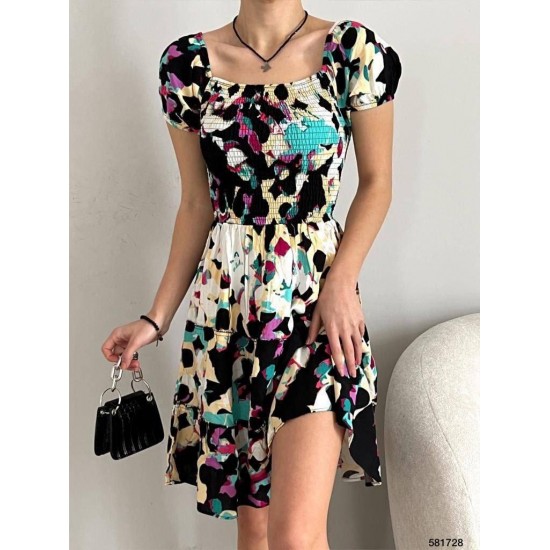 116268 TOPTAN DESENLİ ELBİSE