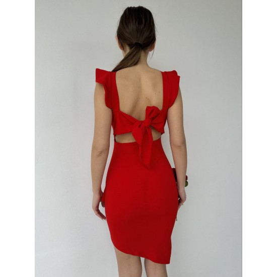 116330 TOPTAN KIRMIZI ELBİSE