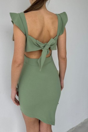 116333 TOPTAN SU YEŞİL ELBİSE