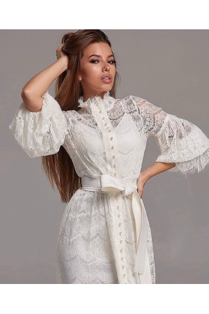 116447 TOPTAN BEYAZ ELBİSE