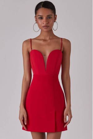 116450 TOPTAN KIRMIZI ELBİSE