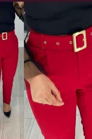 116578 TOPTAN KIRMIZI PANTOLON