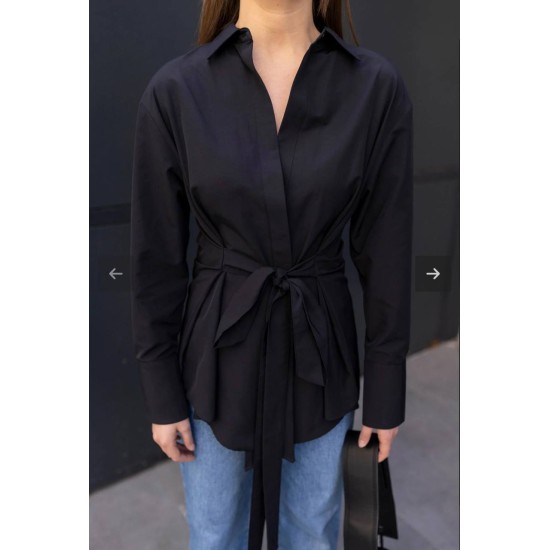 116999 TOPTAN SİYAH GÖMLEK