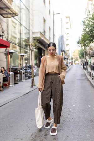 117002 coffee TROUSERS