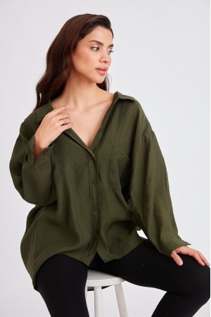 117041 TOPTAN HAKİ GÖMLEK