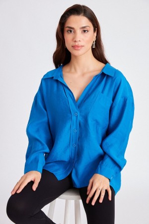 117044 TOPTAN MAVİ GÖMLEK