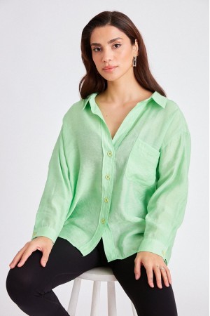 117045 TOPTAN SU YEŞİL GÖMLEK