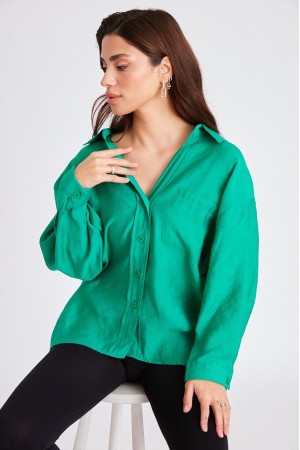 117046 TOPTAN YEŞİL GÖMLEK