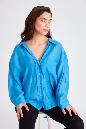 117048 TOPTAN MAVİ GÖMLEK