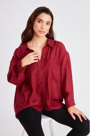 117049 TOPTAN BORDO GÖMLEK