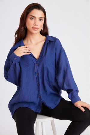 117055 TOPTAN LACİVERT GÖMLEK