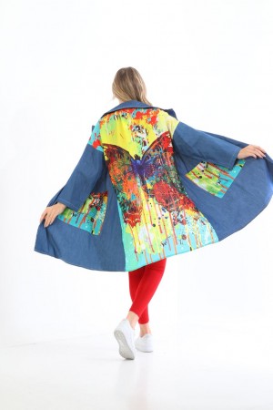 117296 blue TRENCH COAT