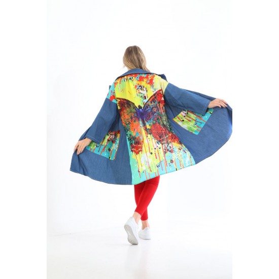 117296 blue TRENCH COAT