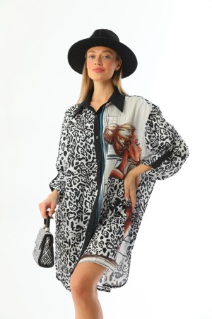 117300 TOPTAN DESENLİ ELBİSE