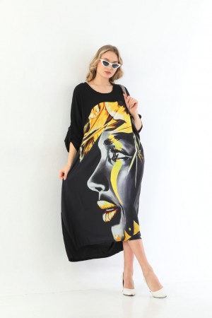 117306 TOPTAN SİYAH ELBİSE