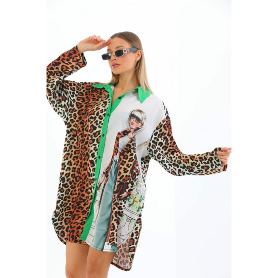 117308 TOPTAN DESENLİ ELBİSE