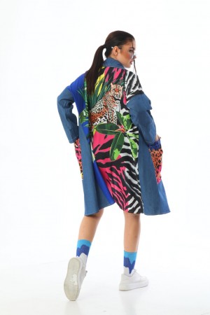 117309 patterned TRENCH COAT