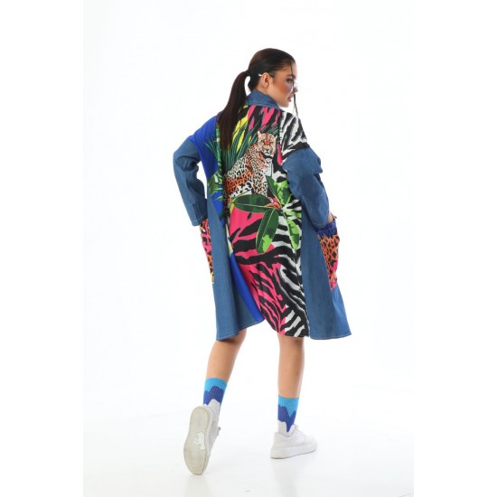 117309 patterned TRENCH COAT