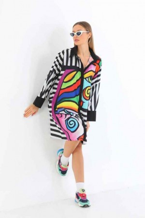 117311 TOPTAN DESENLİ ELBİSE