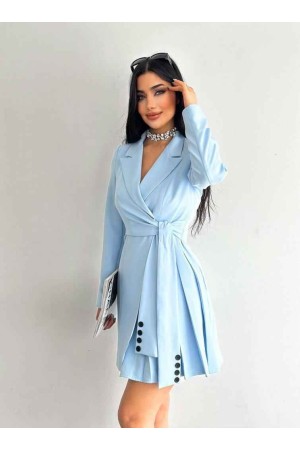 117861 TOPTAN BEBE MAVİ ELBİSE