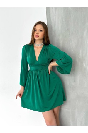 117866 TOPTAN YEŞİL ELBİSE